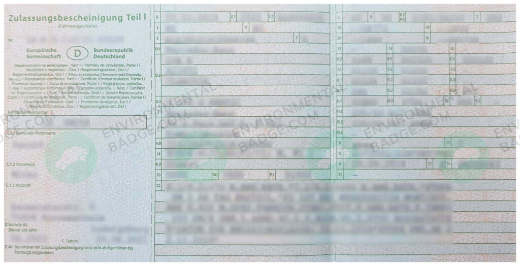 Zulassungsbescheinigung