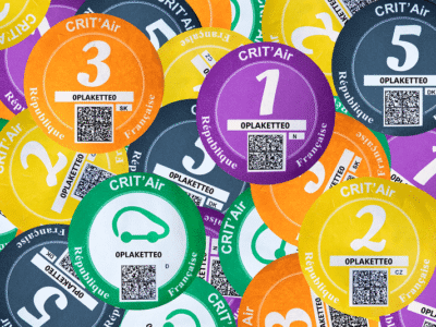 Collage French environmental badges