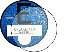 Selbstklebende Folie für die blaue E-Plakette