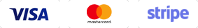 Zahlungsmethoden: Mastercard, Visa, Stripe